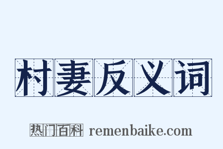村妻反义词是什么意思的图片
